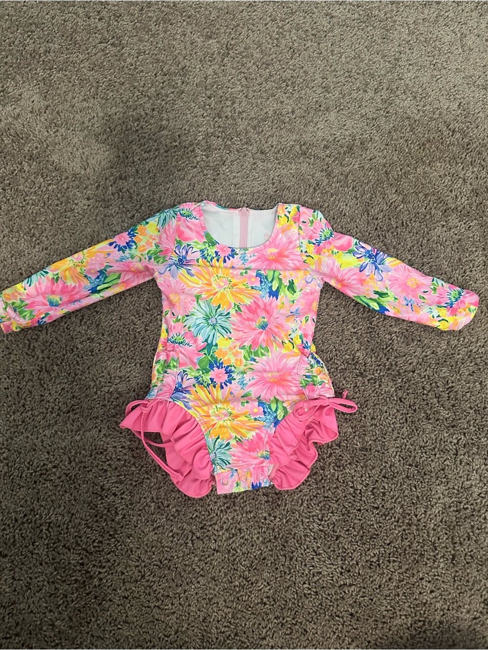 Gigi and Max Kimberly Floral Ruffle Rashguard Swimsuit
